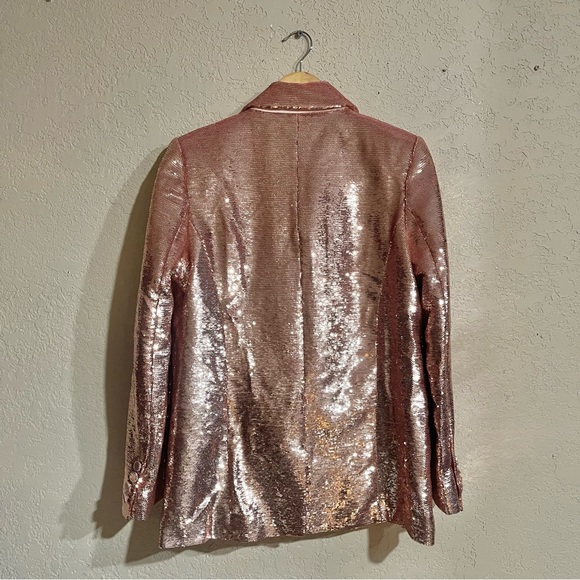 Nadine Merabi | NWT! Karla Rose Gold Sequin Blazer Size: Medium - Picture 5 of 5